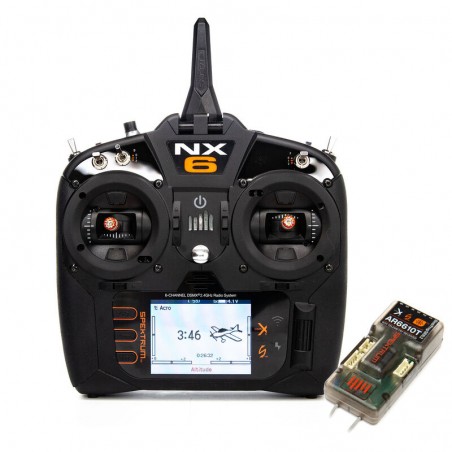 SPM6775EU SPEKTRUM Transmisor DSMX de 6 canales NX6 con receptor de telemetría AR6610T, intl. - Imagen 8