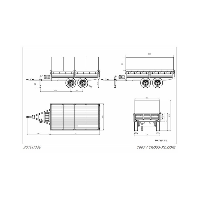 Cross RC T007 Remolque maqueta 1/10 con lona rcprogranada.com - Imagen 8