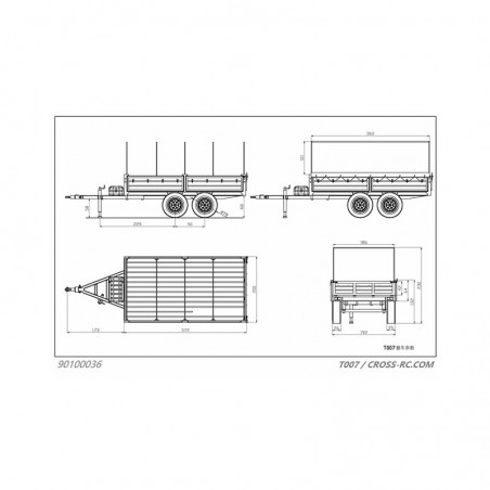 Cross RC T007 Remolque maqueta 1/10 con lona rcprogranada.com - Imagen 8