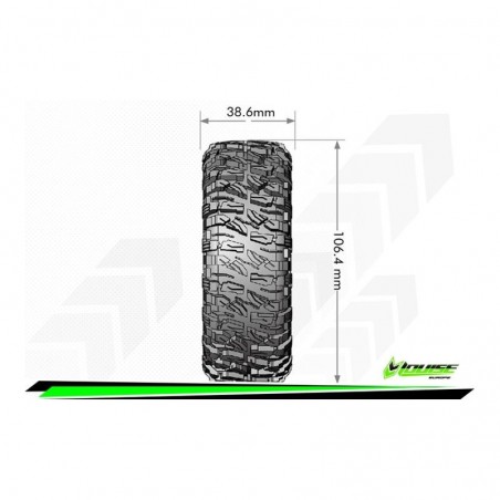 L-T3346VI CR-MALLET Neumáticos Crawler Clase 1 Super Blandos 1/10 para Ruedas 1.9 (1 Par) - Imagen 5