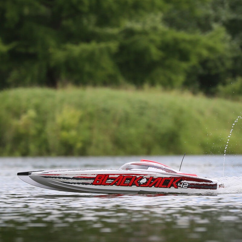 PRO BOAT Blackjack 42" 8S Brushless Catamaran RTR:Blanco/Rojo RCPROGRANADA.COM - Imagen 11