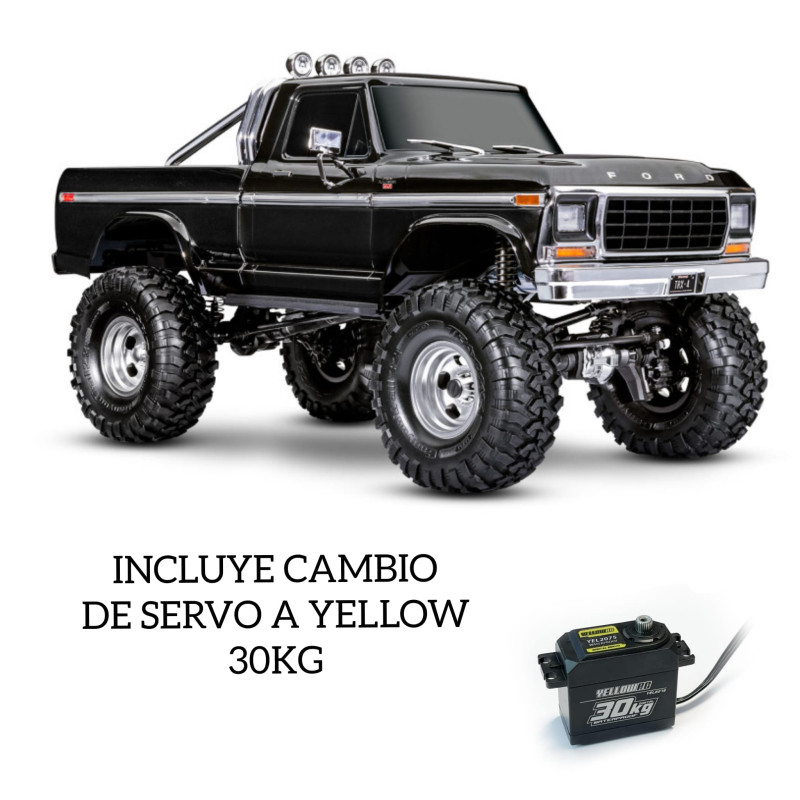 TRAXXAS TRX-4 Ford 1979 F-150 RANGER XLT High Trail Pickup +CAMBIO DE SERVO A YELLOW 30KG - Imagen 2