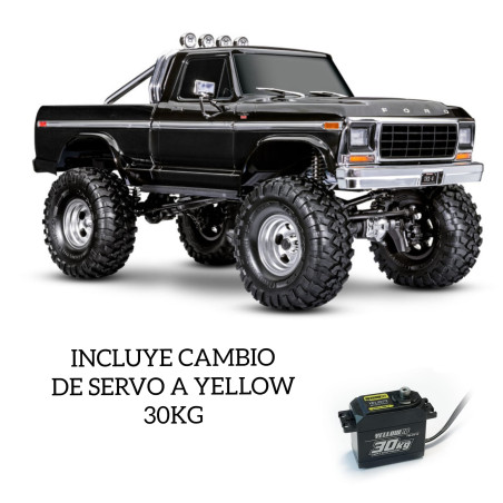 TRAXXAS TRX-4 Ford 1979 F-150 RANGER XLT High Trail Pickup +CAMBIO DE SERVO A YELLOW 30KG - Imagen 2