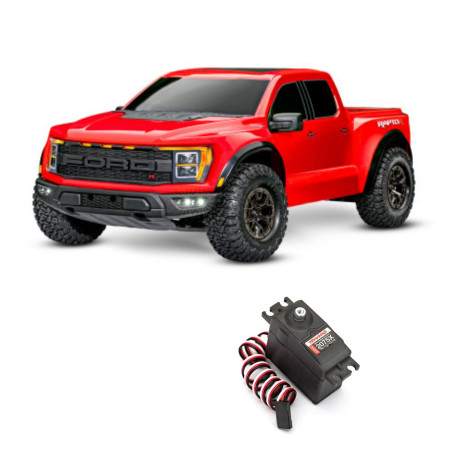 TRAXXAS FORD F-150 RAPTOR  4X4: CAMIONETA 4WD A ESCALA 1/10 CON TQI ROJO+CAMBIO DE SERVO POR TRX2075X - Imagen 1