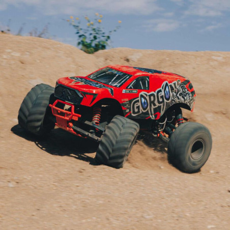 ARRMA 1/10 GORGON 2WD MEGA 550 MONSTER TRUCK ROJO RTR INCLUYE BATERIA Y CARGADOR - Imagen 13