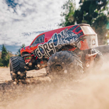 ARRMA 1/10 GORGON 2WD MEGA 550 MONSTER TRUCK ROJO RTR INCLUYE BATERIA Y CARGADOR - Imagen 6