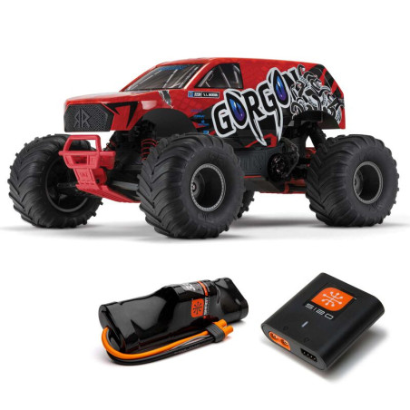 ARRMA 1/10 GORGON 2WD MEGA 550 MONSTER TRUCK ROJO RTR INCLUYE BATERIA Y CARGADOR - Imagen 1