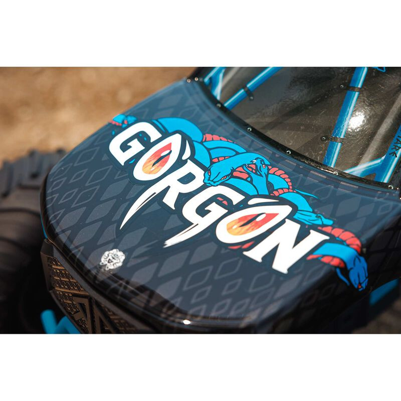 ARRMA 1/10 GORGON 4X2 MEGA 550 MONSTER TRUCK BRUSHED RTR AZUL+BATERIA Y CARGADOR - Imagen 9