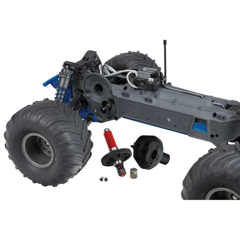 ARRMA 1/10 GORGON 4X2 MEGA 550 MONSTER TRUCK BRUSHED RTR AZUL+BATERIA Y CARGADOR - Imagen 10