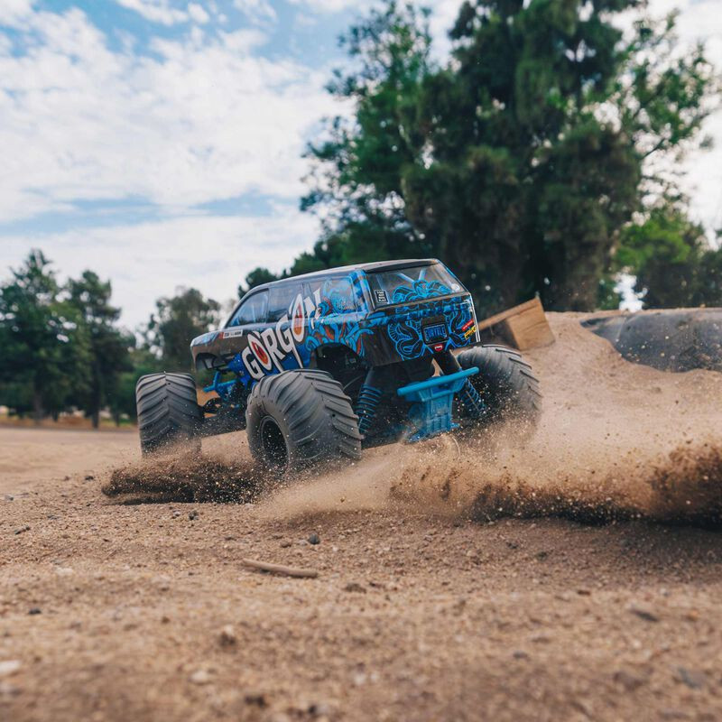 ARRMA 1/10 GORGON 4X2 MEGA 550 MONSTER TRUCK BRUSHED RTR AZUL+BATERIA Y CARGADOR - Imagen 21