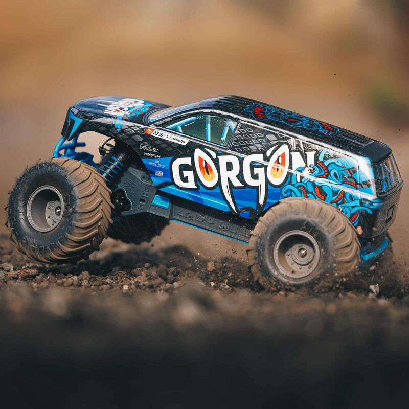 ARRMA 1/10 GORGON 4X2 MEGA 550 MONSTER TRUCK BRUSHED RTR AZUL+BATERIA Y CARGADOR - Imagen 23