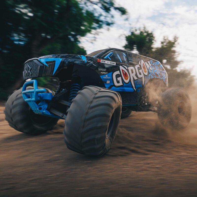 ARRMA 1/10 GORGON 4X2 MEGA 550 MONSTER TRUCK BRUSHED RTR AZUL+BATERIA Y CARGADOR - Imagen 25