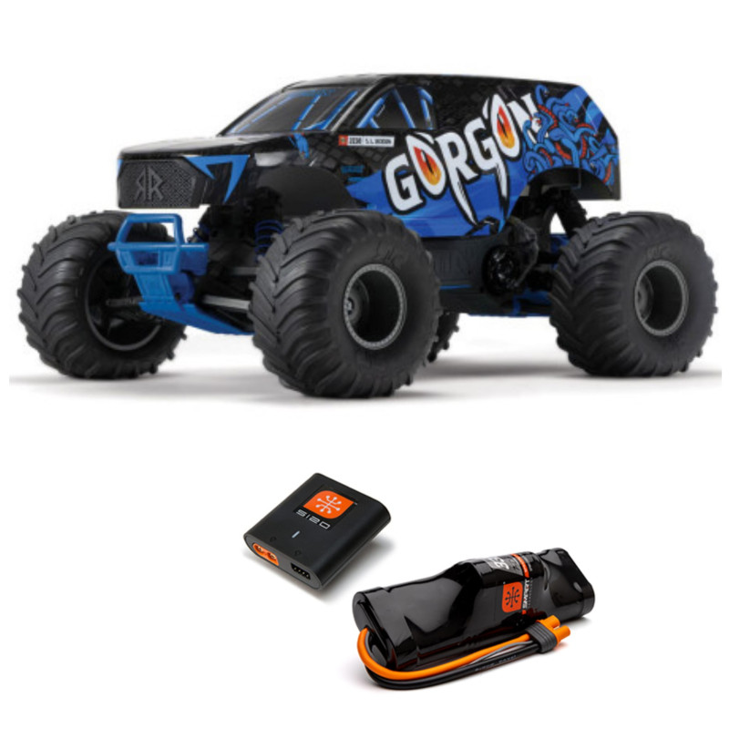 ARRMA 1/10 GORGON 4X2 MEGA 550 MONSTER TRUCK BRUSHED RTR AZUL+BATERIA Y CARGADOR - Imagen 1