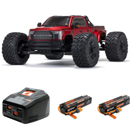 PACK ARRMA 1/7 BIG ROCK 6S 4X4 BLX MONSTER TRUCK RTR+ LIPO 6800MAH 3S+CARGADOR SPEKTRUM - Imagen 1
