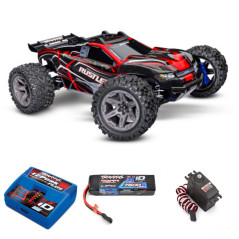 TRAXXAS RUSTLER 4X4 BL-2S BRUSHLESS: CAMIÓN ESTADIO 4WD TQ 2.4GHZ ESCALA 1/10 ROJO - Imagen 1