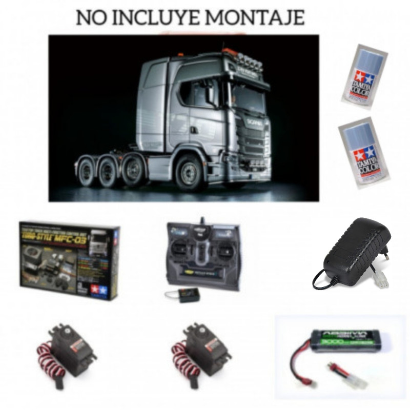 PACK COMPLETO  TAMIYA CAMION 1:14 RC SCANIA 770S 8x4/4 - Imagen 1