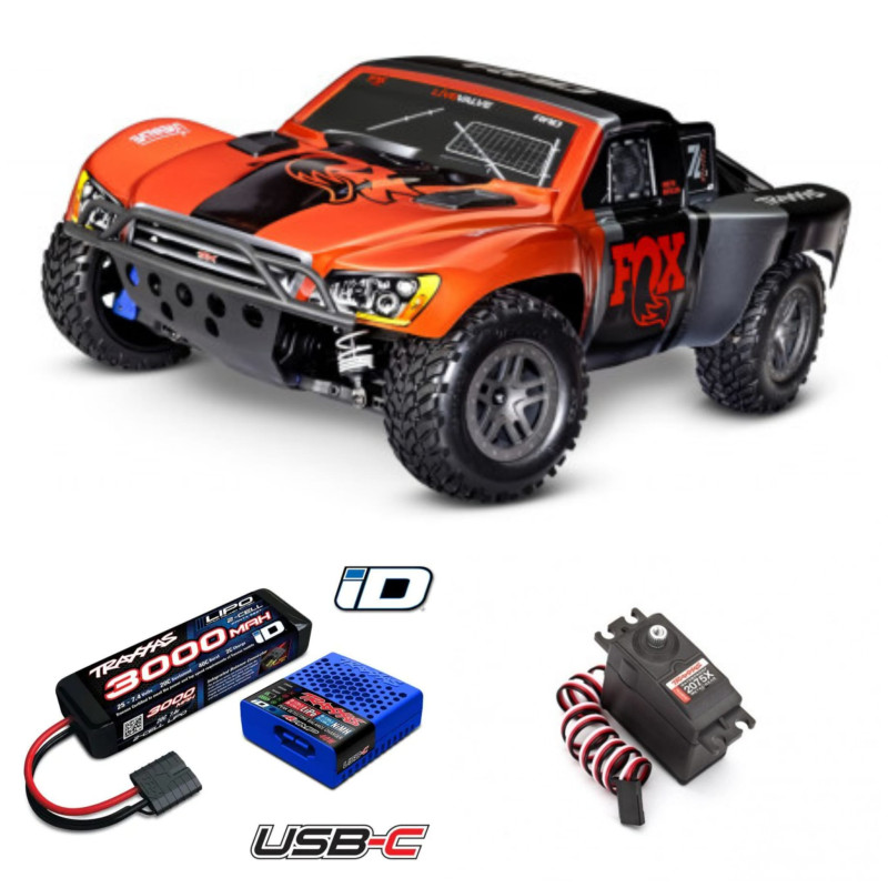 PACK TRAXXAS SLASH 4X4 BL2S BRUSHLESS 4WD 1/10FOX+PAQUETE COMPLETO