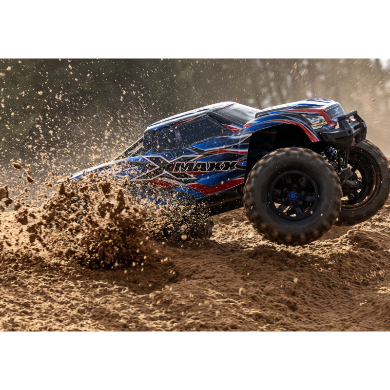 TRAXXAS XMAXX 4WD 8S CAMIÓN MONSTRUO BELTED 1/5 BRUSHLESS AZUL,(NEUMATICOS SLEDGEHAMMER CON CINTURON) - Imagen 6