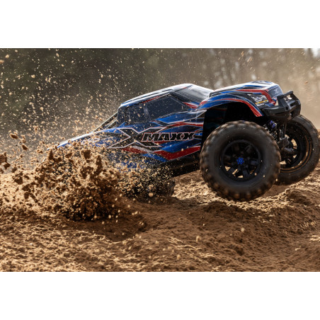 TRAXXAS XMAXX 4WD 8S CAMIÓN MONSTRUO BELTED 1/5 BRUSHLESS AZUL,(NEUMATICOS SLEDGEHAMMER CON CINTURON) - Imagen 6