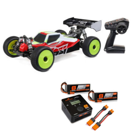 PACK LOSI 1/8 8IGHT-XE 4X4 BUGGY RTR+COMBO SPEKTRUM SMART LIPO 5000MAH 100C 14.8V 4S X 2 CAJA DURA IC5 - Imagen 1
