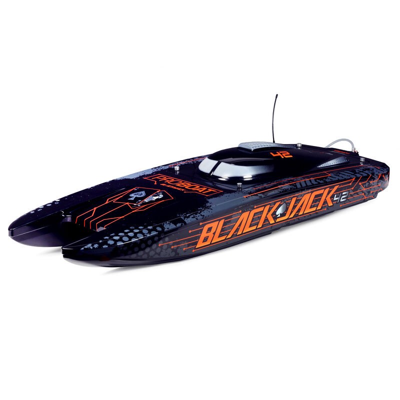 PRO BOAT Blackjack 42" 8S Brushless Catamaran RTR: Negro/NaranjaPRB08043T1 - Imagen 2