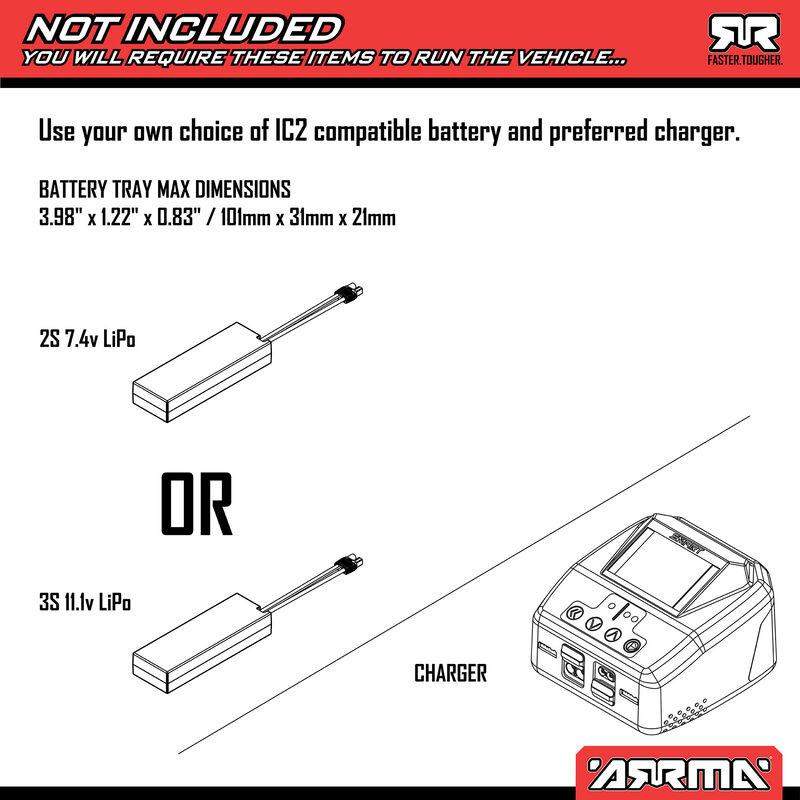 ARA2304T1ARRMA MOJAVE GROOM 1/18 BRUSHLESS BLX 223S 4X4 RTR NEGRO - Imagen 8