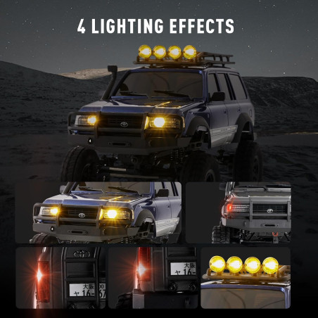 FMS CAMION TODOTERRENO FCX18 TOYOTA LC80 GRIS 1/18, RTR INCLUYE BATERIA Y CARGADOR - Imagen 11