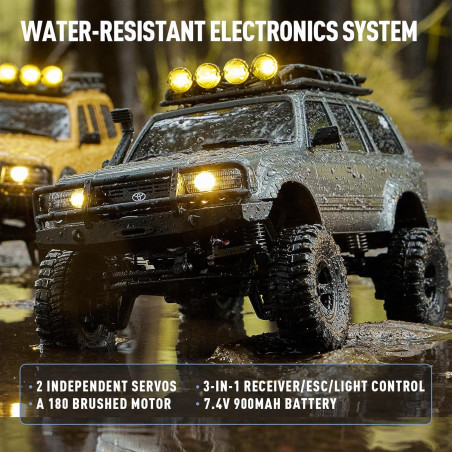 FMS CAMION TODOTERRENO FCX18 TOYOTA LC80 GRIS 1/18, RTR INCLUYE BATERIA Y CARGADOR - Imagen 14