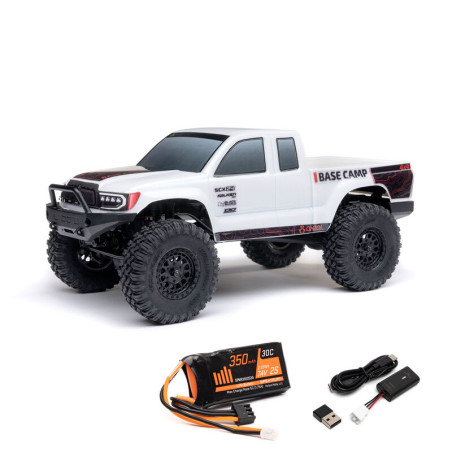AXIAL 1/24 SCX24 BASE CAMP 4WD ROCK CRAWLER BRUSHED RTR CON BATERIA Y CARGADOR BLANCO - Imagen 3