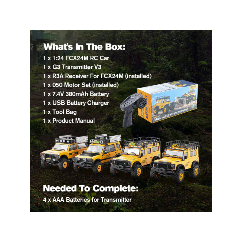 FMS Land Rover Defender 90 FCX24M RTR 4x4 1/24 camel Trophy Serie - Imagen 6