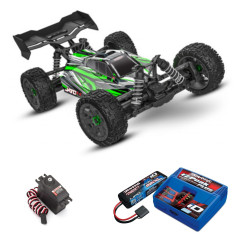 PACK TRAXXAS JATO 4x4 BL-2S BUGGY 1/8 VERDE+SERVO TRX2075X+BATERIA LIPO 5800MAH 2S+CARGADOR TRX - Imagen 1