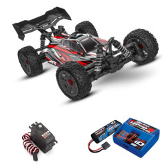 PACK TRAXXAS JATO 4x4 BL-2S BUGGY 1/8 ROJO+SERVO TRX2075X+BATERIA LIPO 5800MAH 2S+CARGADOR TRX - Imagen 1