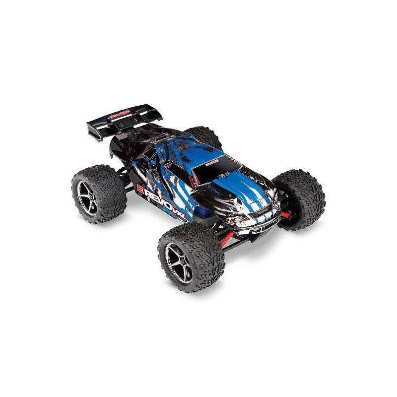 Traxxas E-Revo VXL: Monster Truck 4WD sin escobillas a escala 1/16 con TQi Traxxas Link habilitado de 2,4 GHz y TSM - Azul X - Imagen 1
