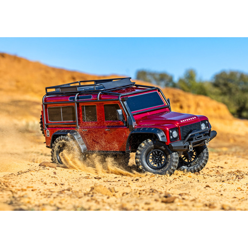 TRAXXAS TRX4 LAND ROVER DEFENDER CRAWLER 4X4 ,CARROCERIA SIN CLIP, 1/10 RTR ROJO INCLUYE CAMBIO DE SERVO ORIGINAL A YELLOW 30KG - Imagen 19