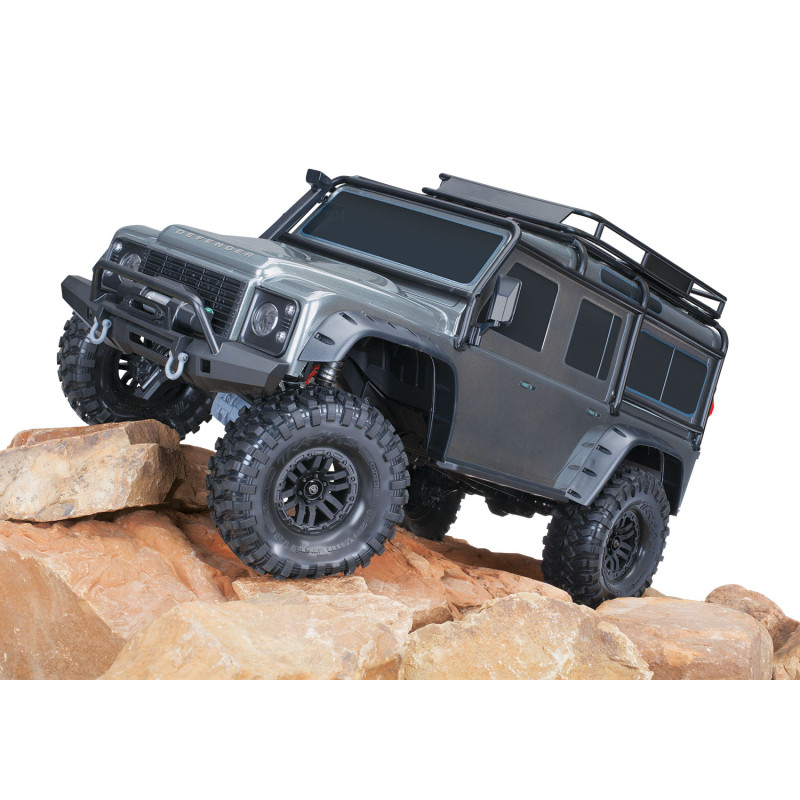 TRAXXAS TRX4 LAND ROVER DEFENDER CRAWLER 4X4 ,CARROCERIA SIN CLIP, 1/10 RTR GRIS INCLUYE CAMBIO DE SERVO ORIGINAL A YELLOW 30KG - Imagen 7