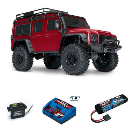 PACK 7600 TRX4 LAND ROVER DEFENDER 1/10+BATERÍA TRAXXAS 7600+CARGADOR TRAXXAS EZ-PEAK+CAMBIO SERVO A SERVO YELLOW 30KG - Imagen 1