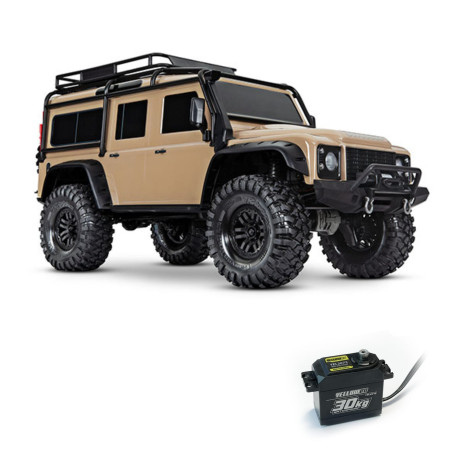 TRAXXAS TRX4 LAND ROVER DEFENDER CRAWLER 4X4 ,CARROCERIA SIN CLIP, 1/10 RTR SAND INCLUYE CAMBIO DE SERVO ORIGINAL A YELLOW 30KG - Imagen 1