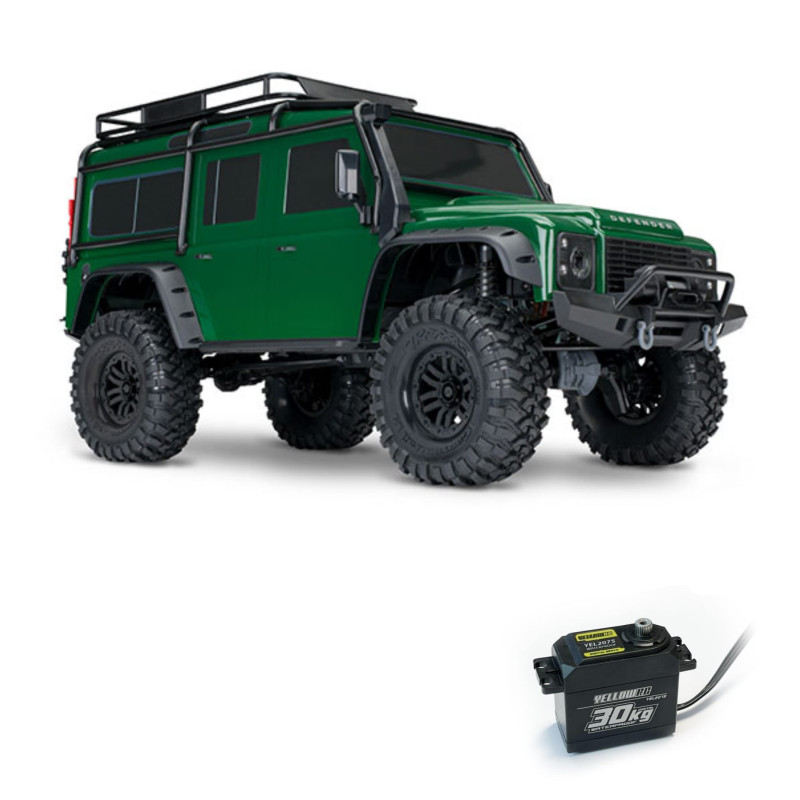TRAXXAS TRX4 LAND ROVER DEFENDER CRAWLER 4X4 ,CARROCERIA SIN CLIP, 1/10 RTR ROJO INCLUYE CAMBIO DE SERVO ORIGINAL A YELLOW 30KG - Imagen 2