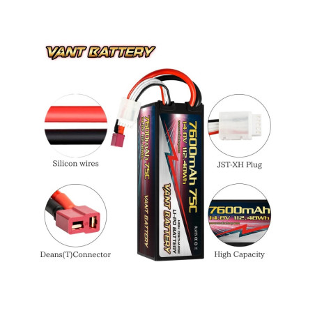 Batería Vant LiPo 4S 7.600 mAh - 75C VAN4S7600-75C-D - Imagen 2