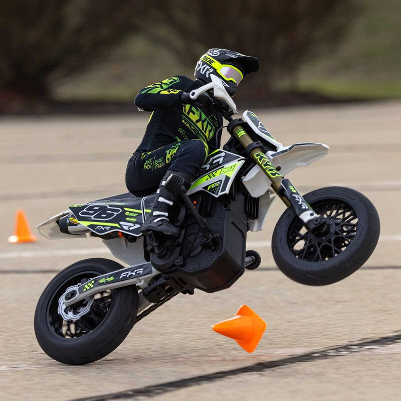 LOSI 1/4 PROMOTO-SM FXR SUPERMOTO RTR Básica, Blanca - Imagen 17