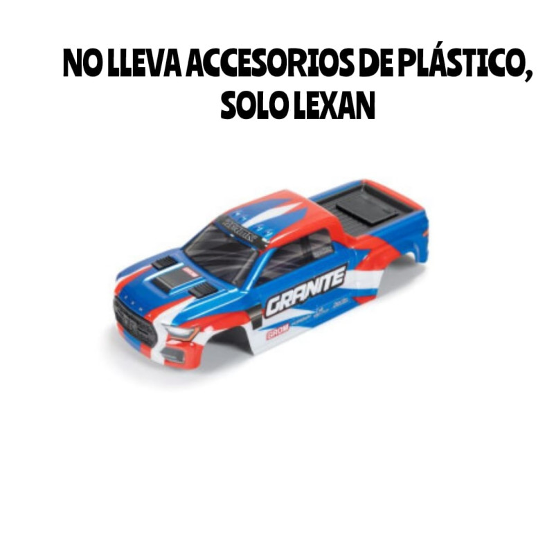 ARA412001 CARROCERIA Cuerpo GROM de granito, azul/rojo NO LLEVA ACCESORIOS SOLO LEXAN PINTADO - Imagen 1