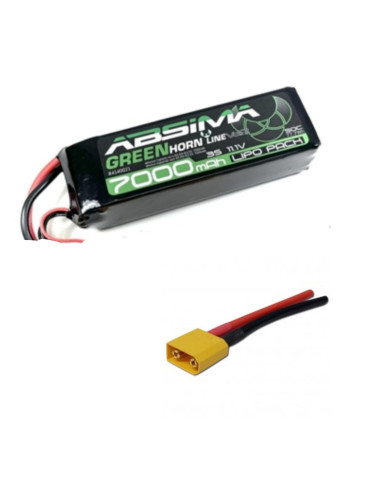 ABSIMA BATERIA LIPO 3S 11,1V-50C 7000MAH CONECTOR XT90 - Imagen 1