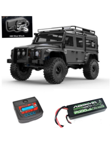 SUPER PACK ALLROCK LAND ROVER CRAWLER 1/8 BRUSHLESS GRIS+BATERIA 2S Y CARGADOR 80W+WINCH - Imagen 8