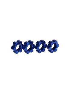 TRX7756X Cubos de rueda, hexagonales (2)/clips hexagonales de aluminio (anodizado azul) (4), TRX7756X - Imagen 1