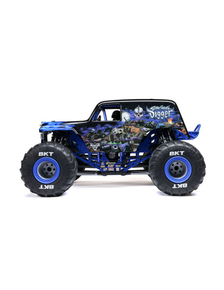 LOSI MONSTER TRUCK RTR SON-UVA 4x4 CON EJE SOLIDO BRUSHLESS 1/8, LMT 2.0 AZUL LATERAL - Imagen 2