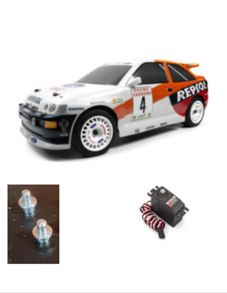 HPI Racing WR8 Flux 1996 Ford Escort RS Cosworth(NO INCLUYE BATERIA NI CARGADOR)+SOPORTES ALUMINIO PARA FIJAR CARROCERIA - Imagen 1