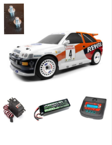 PACK HPI Racing WR8 Flux 1996 Ford Escort RS Cosworth+BATERIA LIPO 3S+CARGADOR 80W+CAMBIO SERVO +SOPORTES DE FIJACION CARROCERIA - Imagen 1