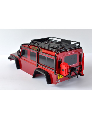 TRAXXAS CARROCERIA Land Rover Defender,ROJO (completo con ExoCage, guardabarros interiores)NO INCLUYE RUEDA REPUESTO - Imagen 3