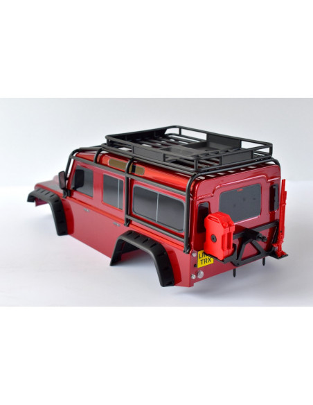TRAXXAS CARROCERIA Land Rover Defender,ROJO (completo con ExoCage, guardabarros interiores)NO INCLUYE RUEDA REPUESTO - Imagen 3
