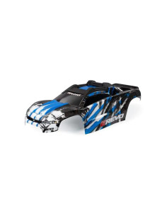 CARROCERÍA TRAXXAS E-REVO, AZUL/ CALCOMANÍA PARA VENTANAS, REJILLA Y LUCES - Imagen 1